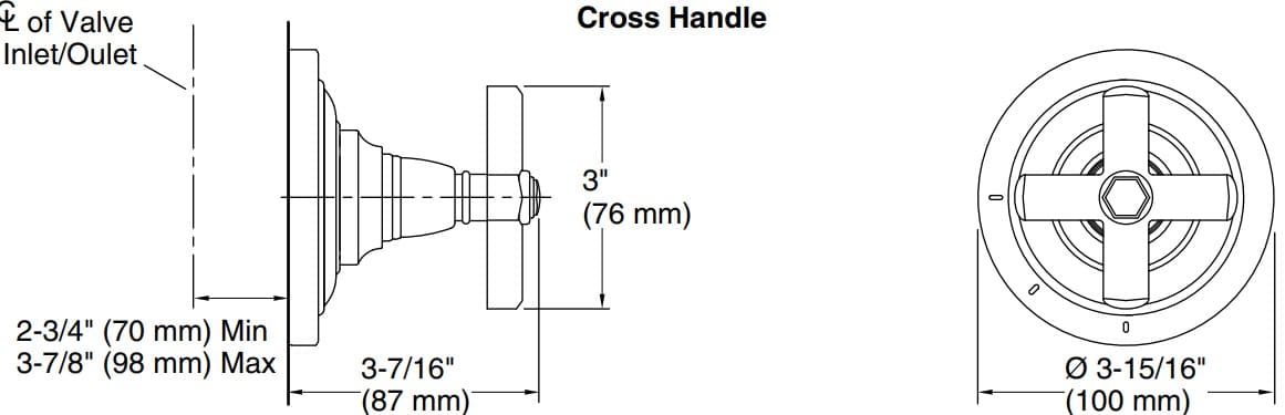 Bản vẽ mặt nạ điều chỉnh âm Kallista P22713