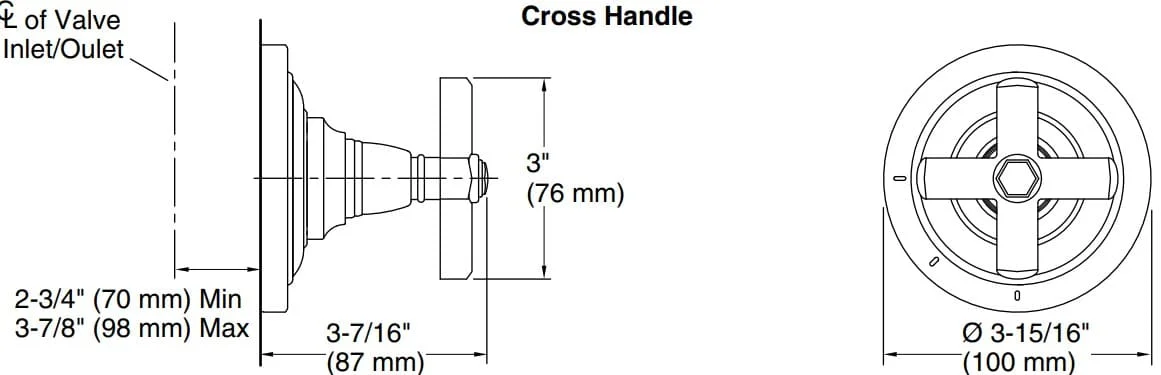 Bản vẽ mặt nạ điều chỉnh âm Kallista P22713