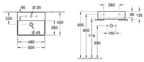 Chậu rửa lavabo Đức Villeroy-boch Memento 2.0 4A225GRW