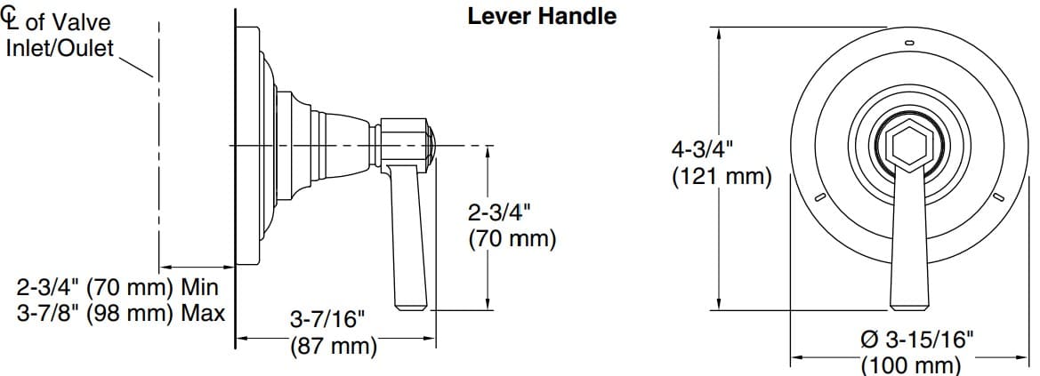 Bản vẽ mặt nạ chuyển hướng Kallista P22784-LV-AD
