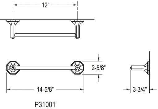 Bản vẽ giá khăn đơn Kallista P31001