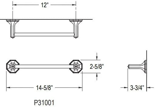 Bản vẽ giá khăn đơn Kallista P31001