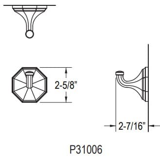 Bản vẽ móc treo quần áo Kallista P31006