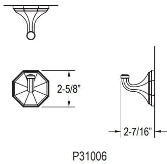 Bản vẽ móc treo quần áo Kallista P31006