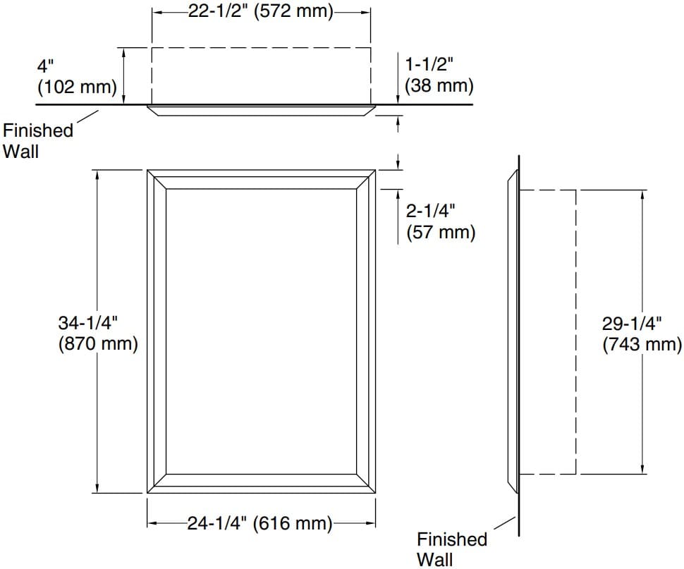 Bản vẽ gương dài Kallista P74102-00-NA