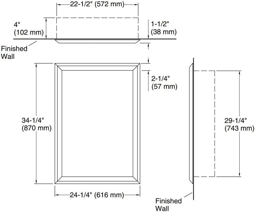 Bản vẽ gương dài Kallista P74102-00-NA