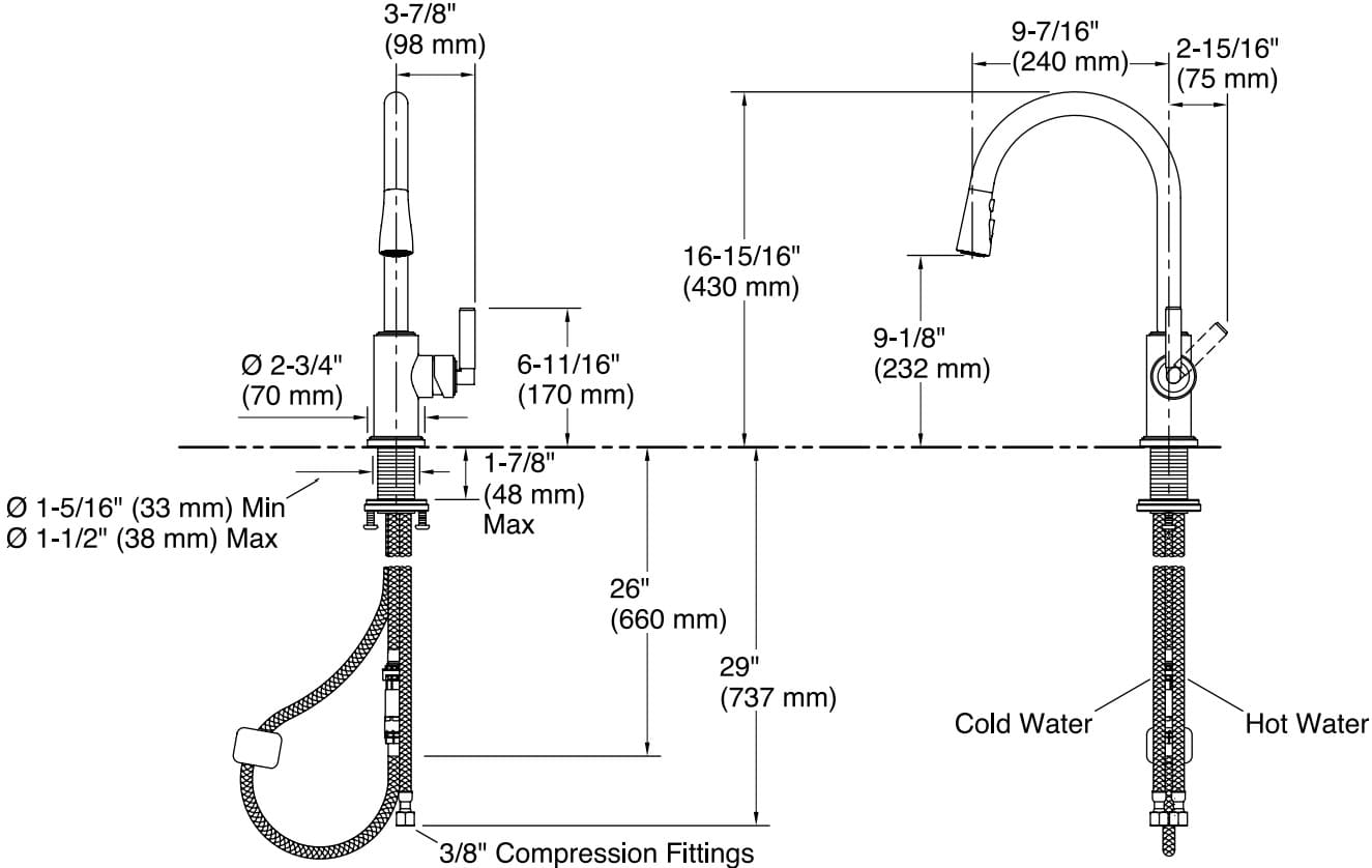 Bản vẽ vòi chậu rửa Kallista P25516