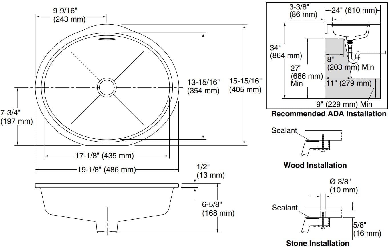 Bản vẽ lavabo Kallista P74231