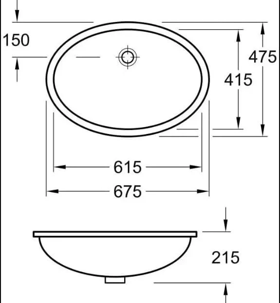 Bản vẽ kỹ thuật chậu rửa lavabo Đức Villeroy-boch Evana 61440001