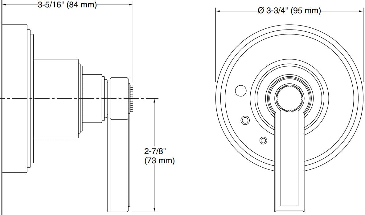 Bản vẽ mặt nạ điều chỉnh âm Kallista P80241