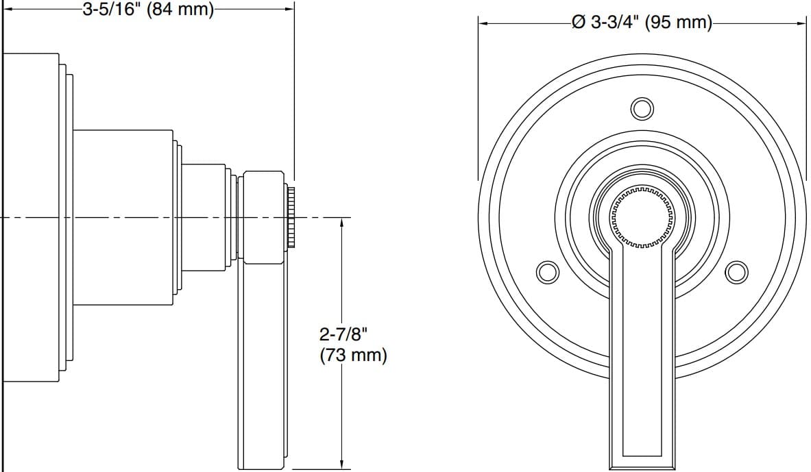 Bản vẽ mặt nạ chuyển hướng Kallista P80242