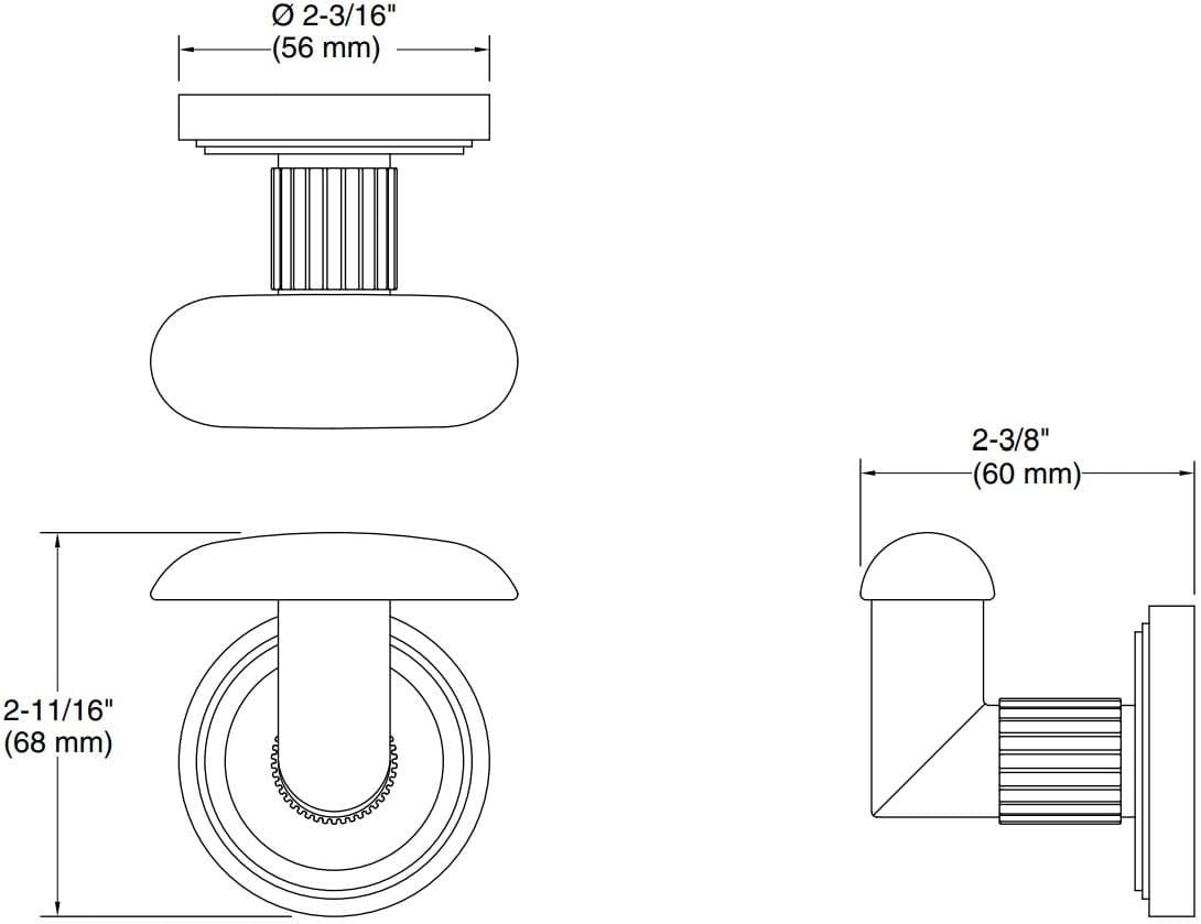 Bản vẽ móc treo quần áo Kallista P80247