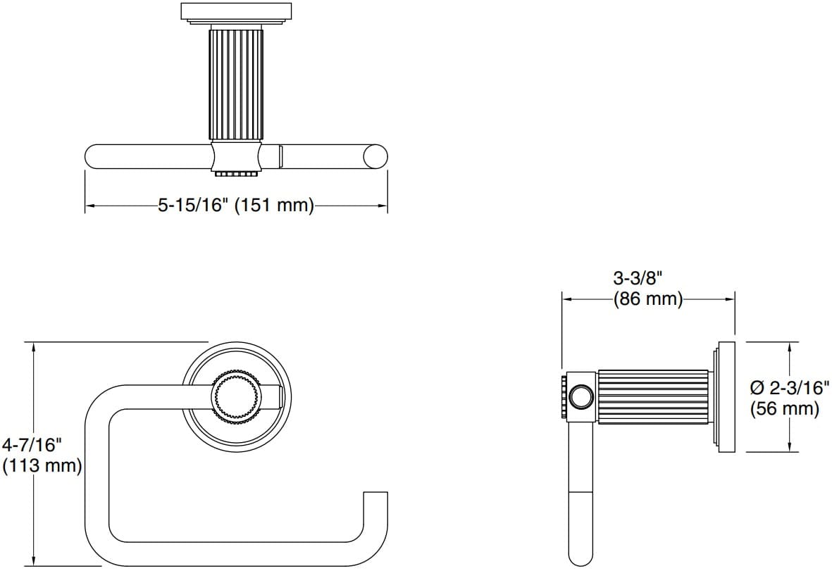 Bản vẽ giá treo giấy Kallista P80248