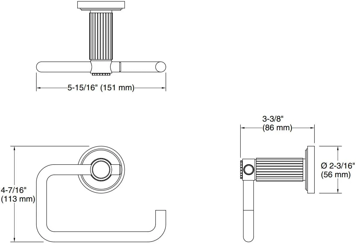 Bản vẽ giá treo giấy Kallista P80248
