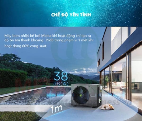 Máy bơm nhiệt bể bơi 5050L Midea MSC-90D2N8-A