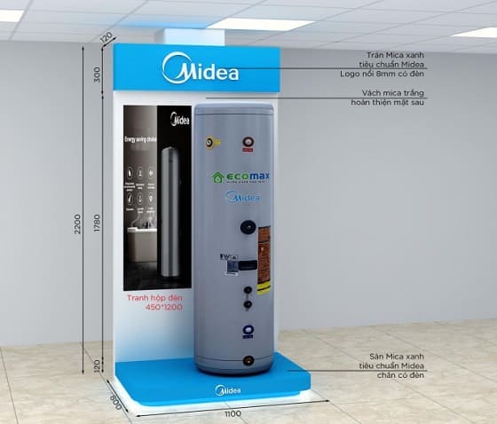 Máy bơm nhiệt dạng combo Heatpump 180L Midea RSJ-18/180RDN3-E2