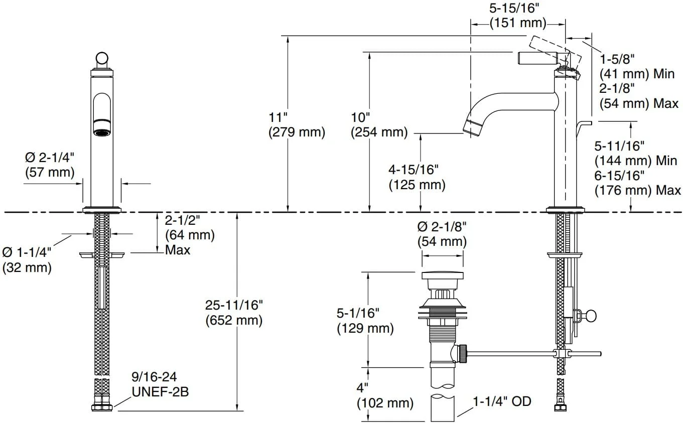 Bản vẽ vòi lavabo Kallista P32494