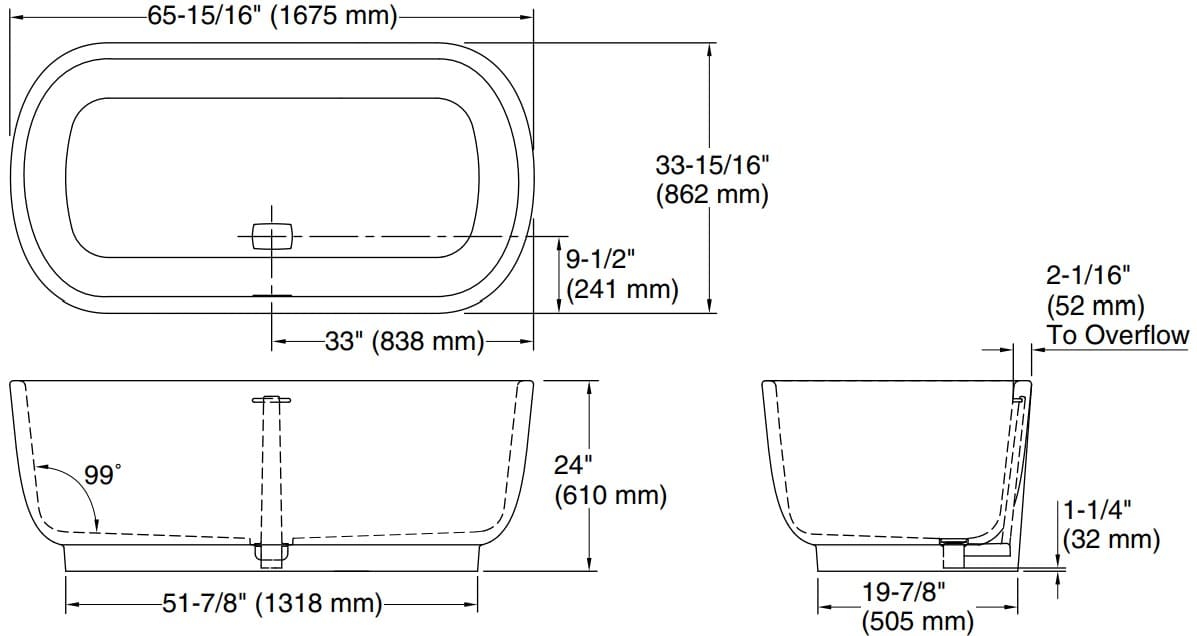 Bản vẽ bồn tắm Kallista P50206