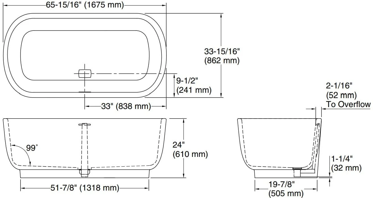 Bản vẽ bồn tắm Kallista P50206