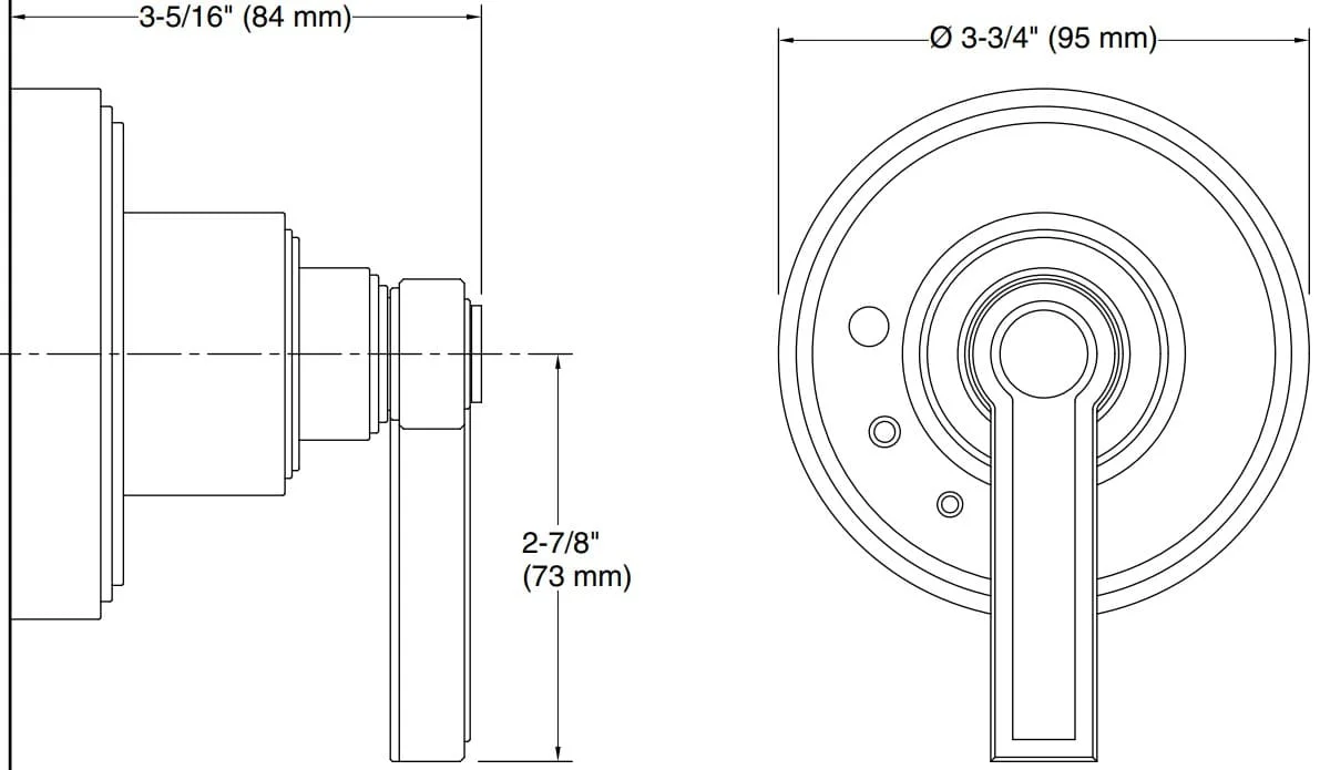 Bản vẽ mặt nạ điều chỉnh âm Kallista P80256