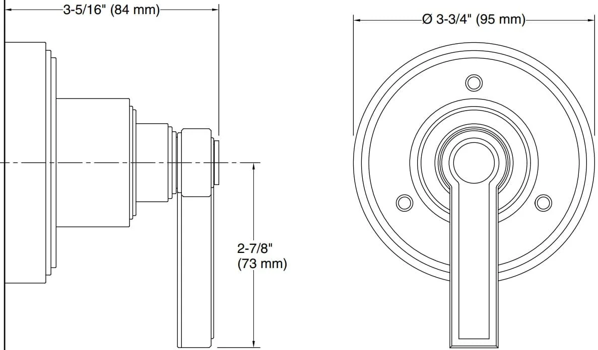 Bản vẽ mặt nạ chuyển hướng Kallista P80257