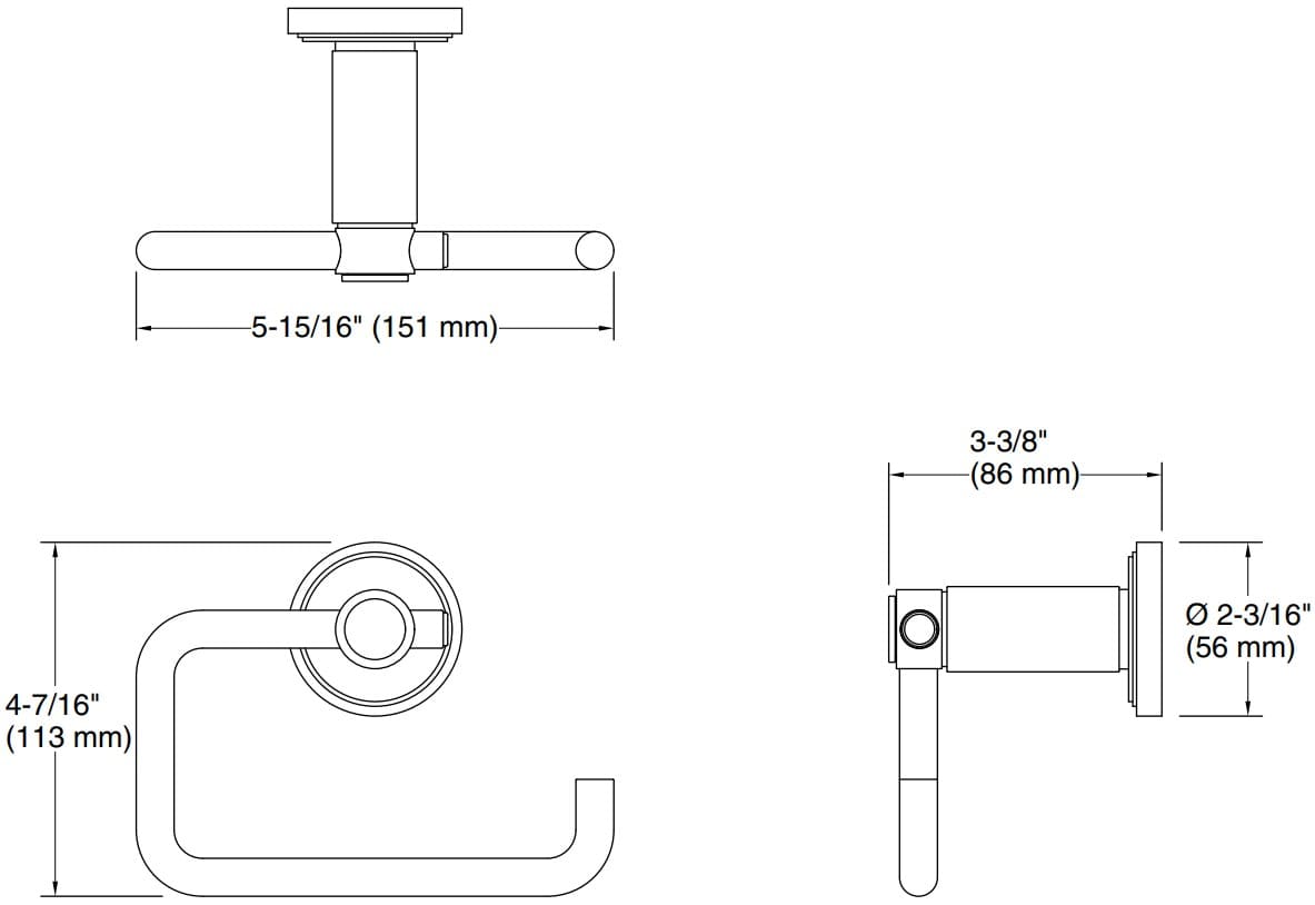 Bản vẽ giá treo giấy Kallista P80266