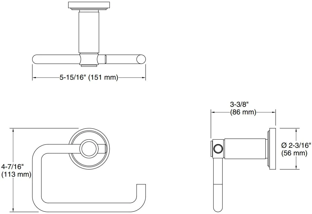 Bản vẽ giá treo giấy Kallista P80266