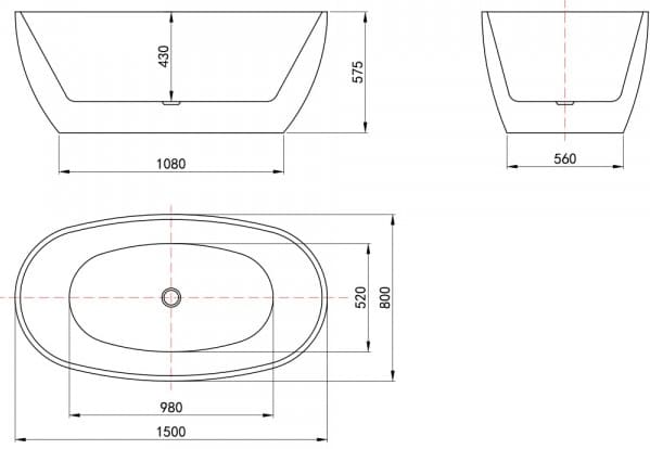 Bản vẽ bồn tắm lập thể đặt sàn Mowoen MW8223-150 1500cm