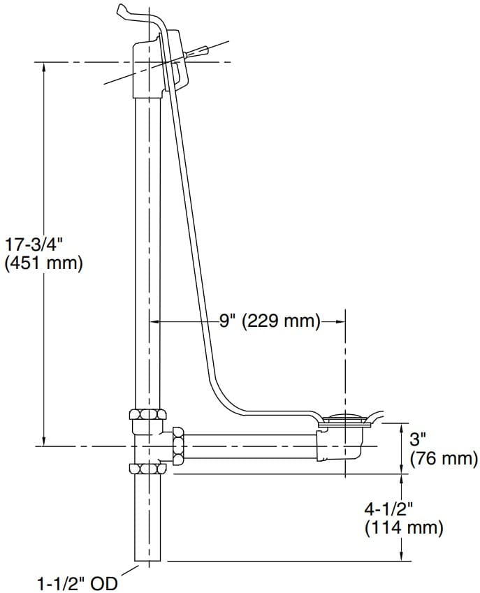 Bản vẽ bộ xả bồn tắm Kallista P21572