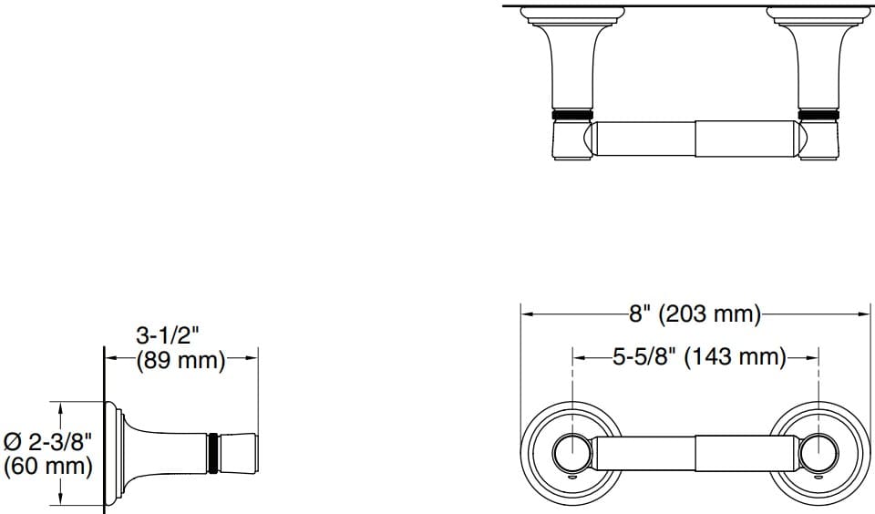 Bản vẽ giá treo giấy Kallista P34608