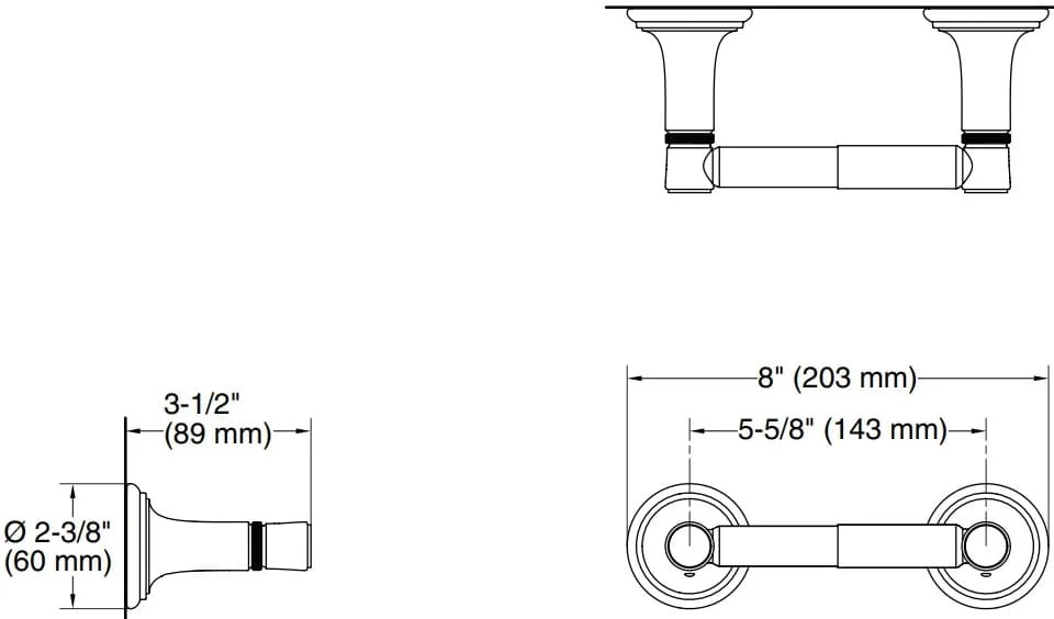 Bản vẽ giá treo giấy Kallista P34608