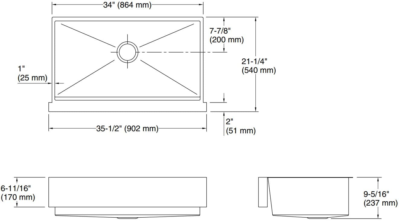 Bản vẽ chậu bếp 1 hố Kallista L20857-00-PDS