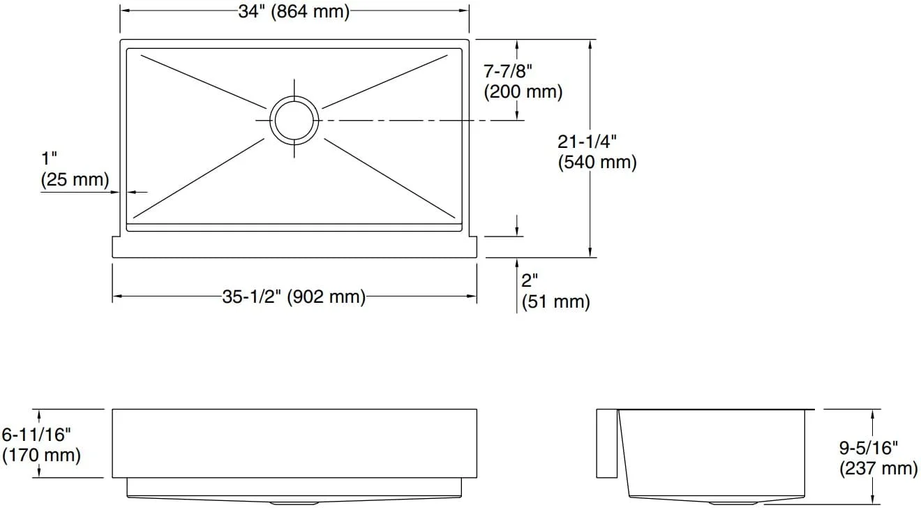 Bản vẽ chậu bếp 1 hố Kallista L20857-00-PDS