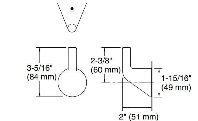 Bản vẽ móc treo quần áo Kallista P34806
