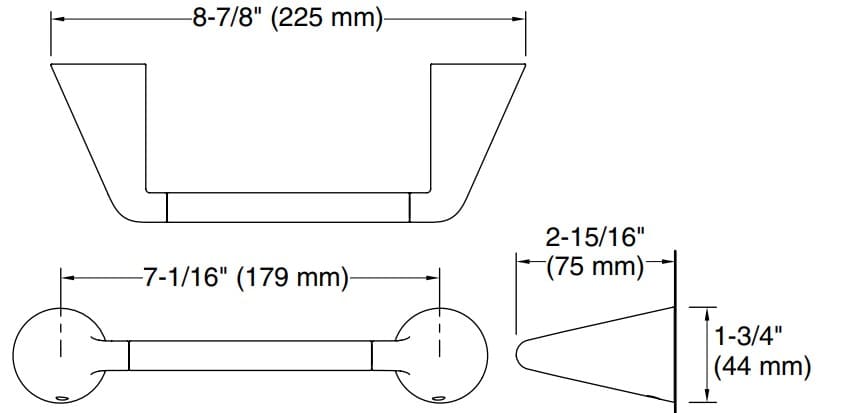 Bản vẽ giá treo giấy Kallista P34808