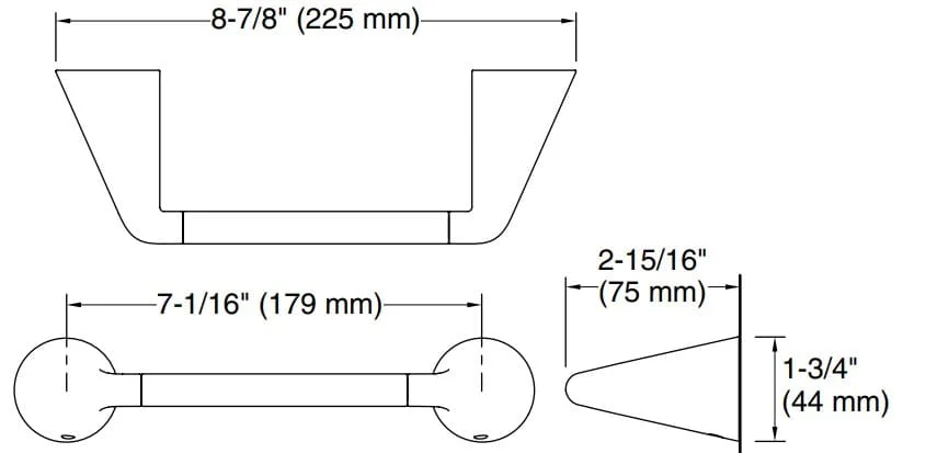 Bản vẽ giá treo giấy Kallista P34808