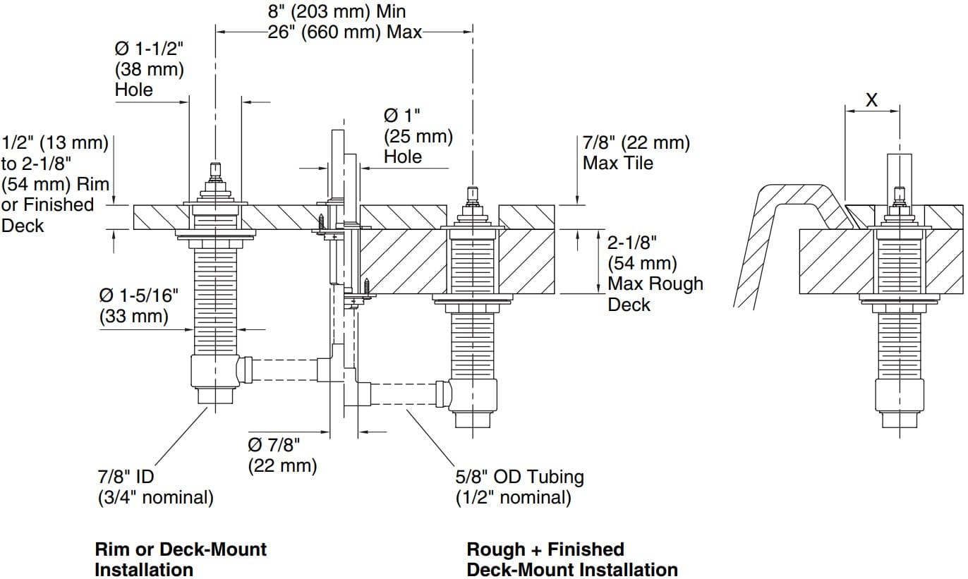 Bản vẽ van âm bồn tắm Kallista P19302