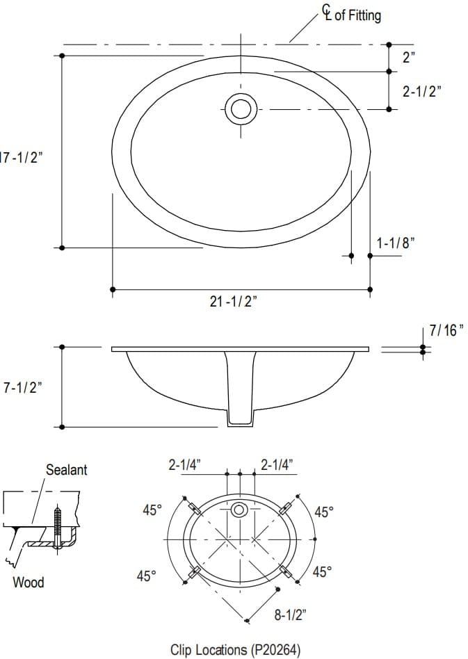 Bản vẽ lavabo Kallista P20246