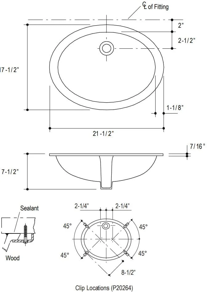 Bản vẽ lavabo Kallista P20246