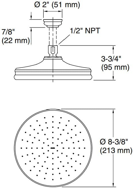 Bản vẽ bát sen 1 chức năng Kallista P21510