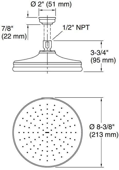 Bản vẽ bát sen 1 chức năng Kallista P21510