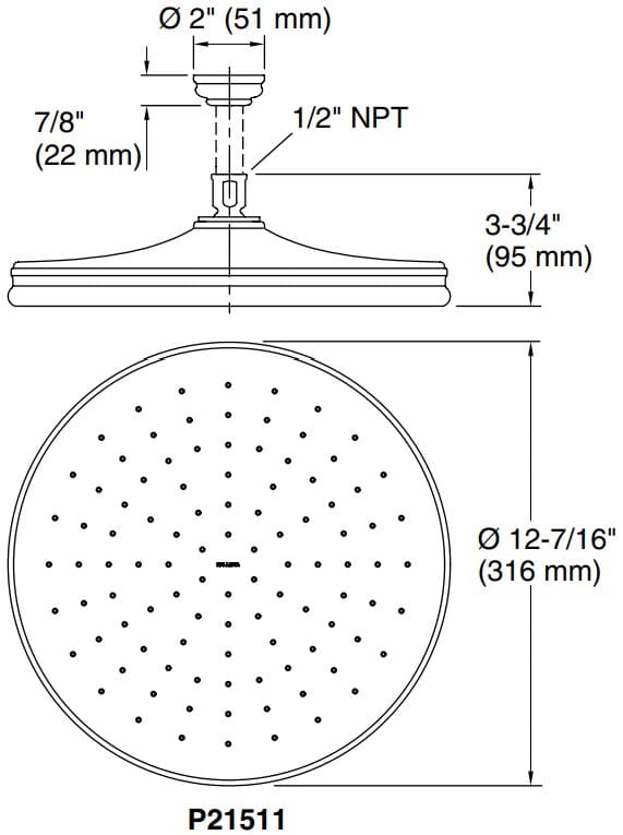 Bản vẽ bát sen 1 chức năng Kallista P21511