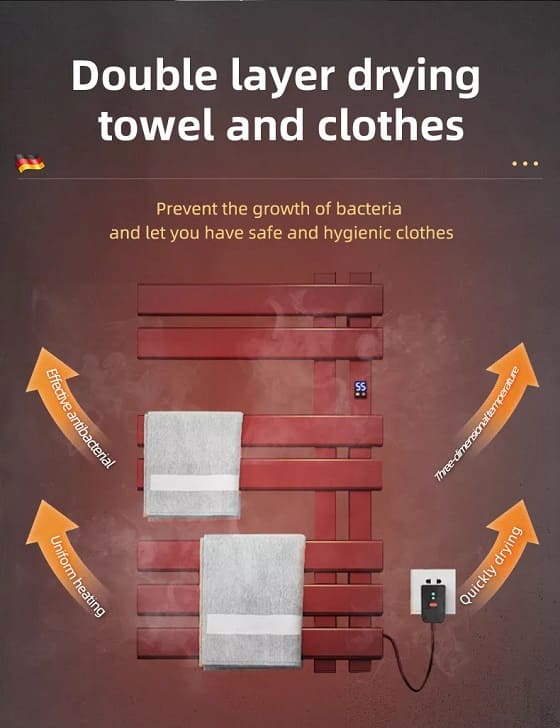 Giàn sấy khăn mặt khăn tắm màu đen Miken R530B