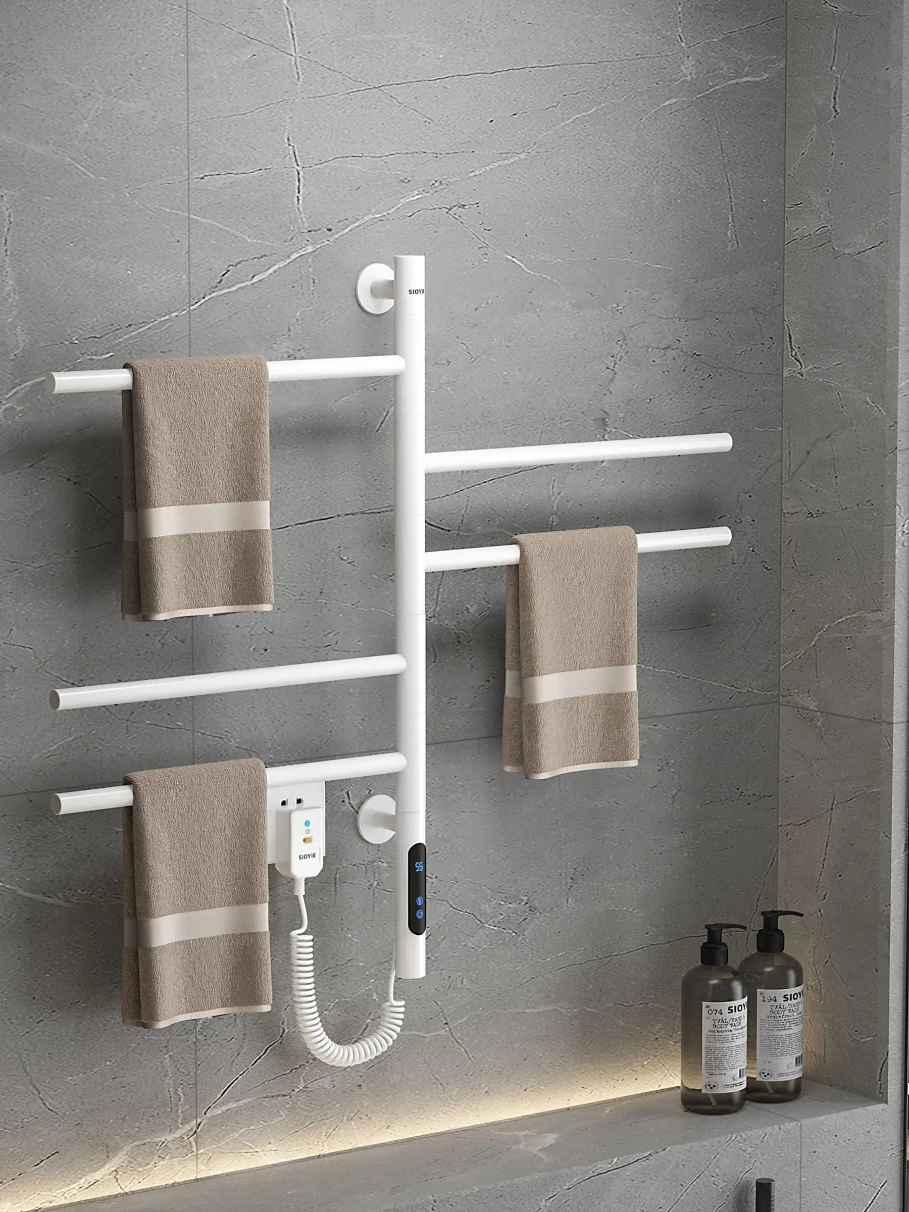 Giàn sấy khăn mặt khăn tắm màu đen Miken G63W