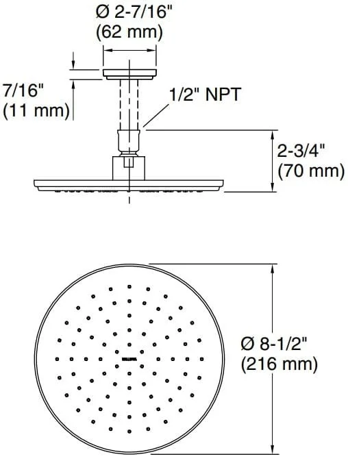 Bản vẽ bát sen 1 chức năng Kallista P21512