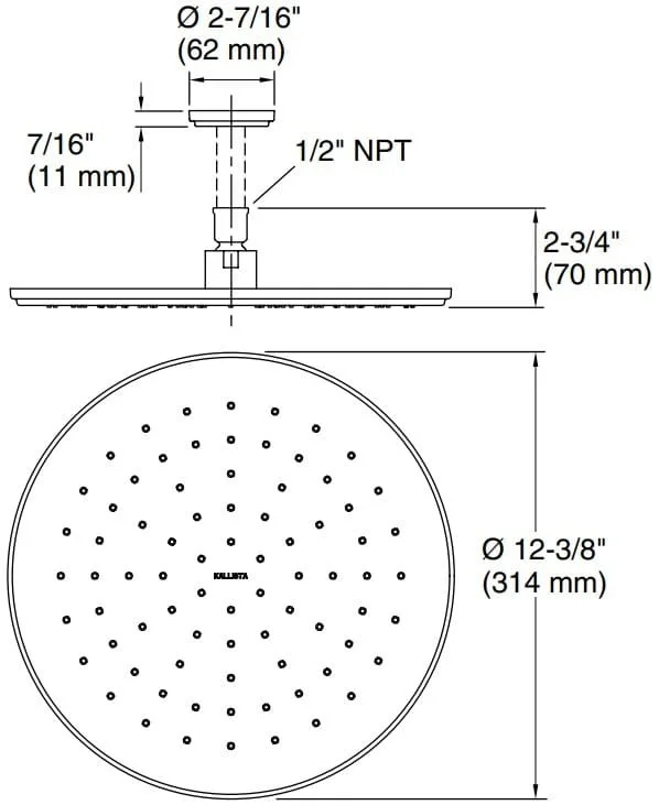 Bản vẽ bát sen 1 chức năng Kallista P21513