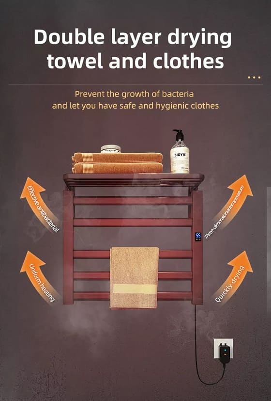 Giàn sấy khăn mặt khăn tắm màu đen Miken R330B