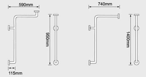 Bản vẽ kỹ thuật thanh tay vịn phòng tắm Miken MK-G9027