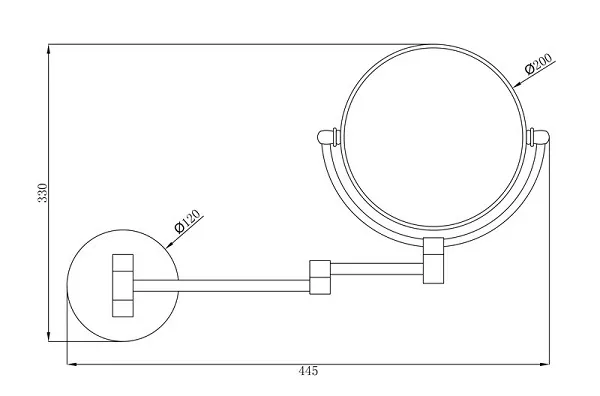 Bản vẽ kỹ thuật gương trang điểm phóng đại có đèn Led Miken MKG-M1208B