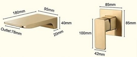 Bản vẽ kỹ thuật Vòi Chậu Lavabo Âm Tường Màu Đen Miken MKV-600004B